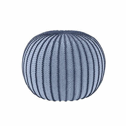 Zuri House Knitted Pouffe Ziggy - Denim Blue