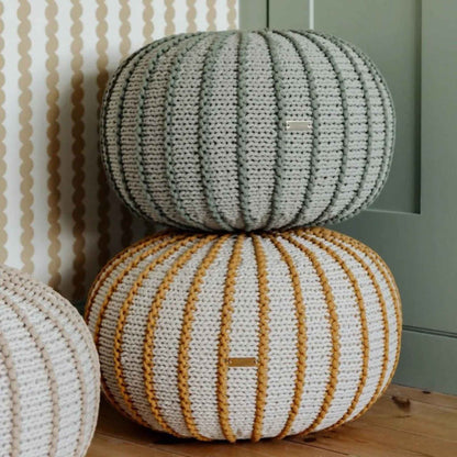 Zuri House Knitted Pouffe Ziggy - Light Olive