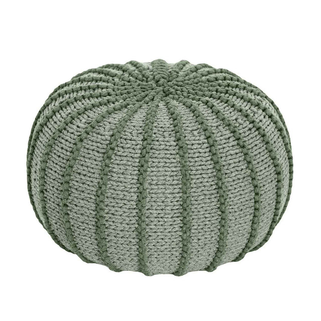Zuri House Knitted Pouffe Ziggy - Light Olive