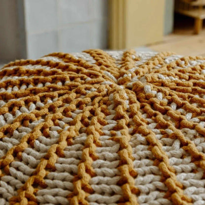 Zuri House Knitted Pouffe Ziggy - Mustard