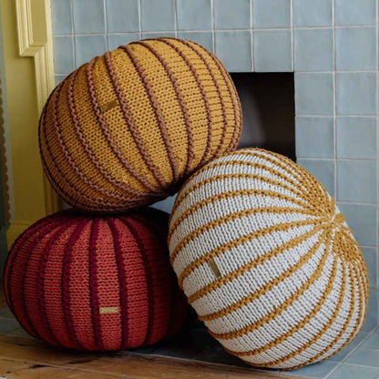 Zuri House Knitted Pouffe Ziggy - Mustard