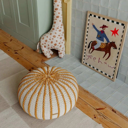 Zuri House Knitted Pouffe Ziggy - Mustard