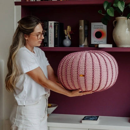 Zuri House Knitted Pouffe Ziggy - Powder Pink