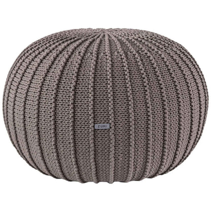 Zuri House Large Knitted Pouffe - Mocha