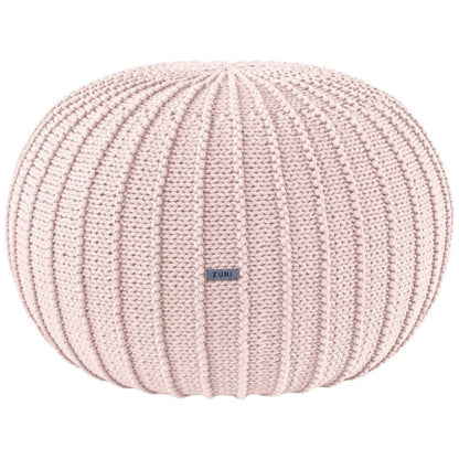 Zuri House Large Knitted Pouffe - Pale Pink