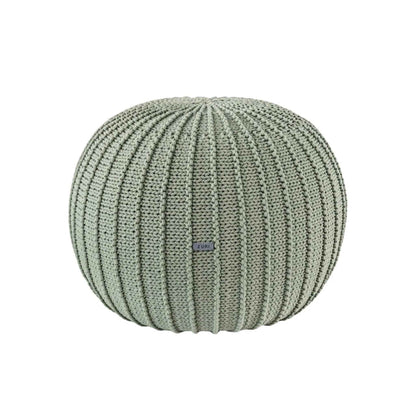 Zuri House Medium Knitted Pouffe - Light Olive