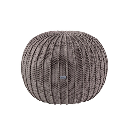 Zuri House Medium Knitted Pouffe - Mocha