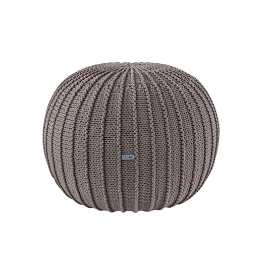 Zuri House Medium Knitted Pouffe - Mocha