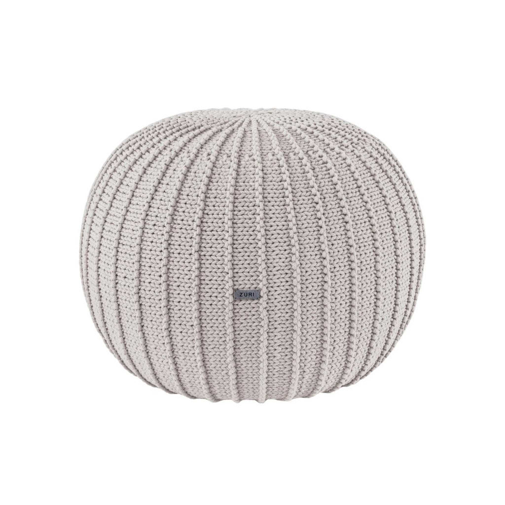 Medium Knitted Pouffe Oatmeal