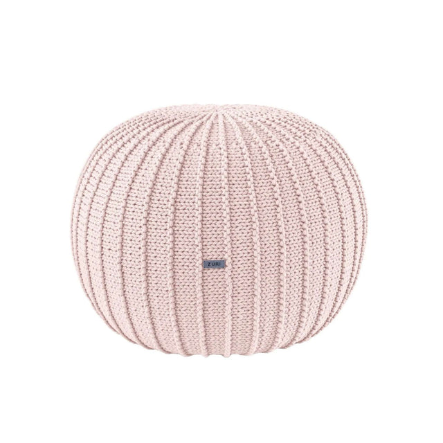 Zuri House Medium Knitted Pouffe - Pale Pink