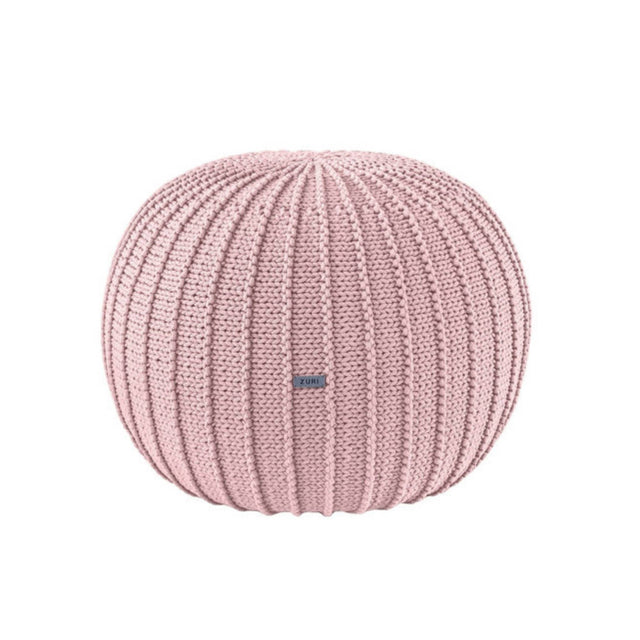 Zuri House Medium Knitted Pouffe - Powder Pink