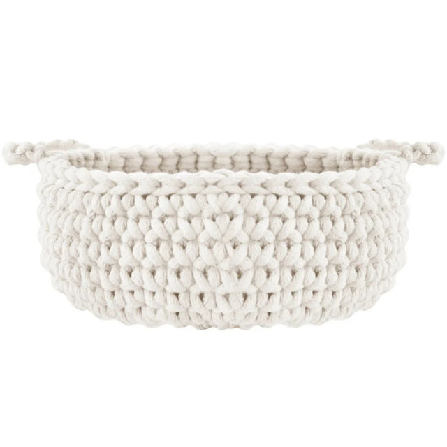 Zuri House Small Flat Basket - Ivory