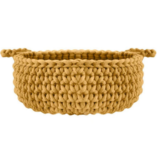 Zuri House Small Flat Basket - Mustard