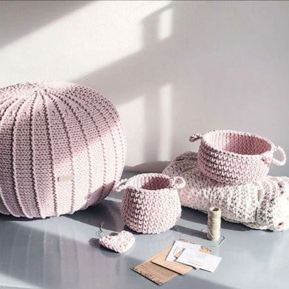 Zuri House Small Flat Basket - Pale Pink