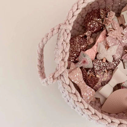 Zuri House Small Flat Basket - Pale Pink