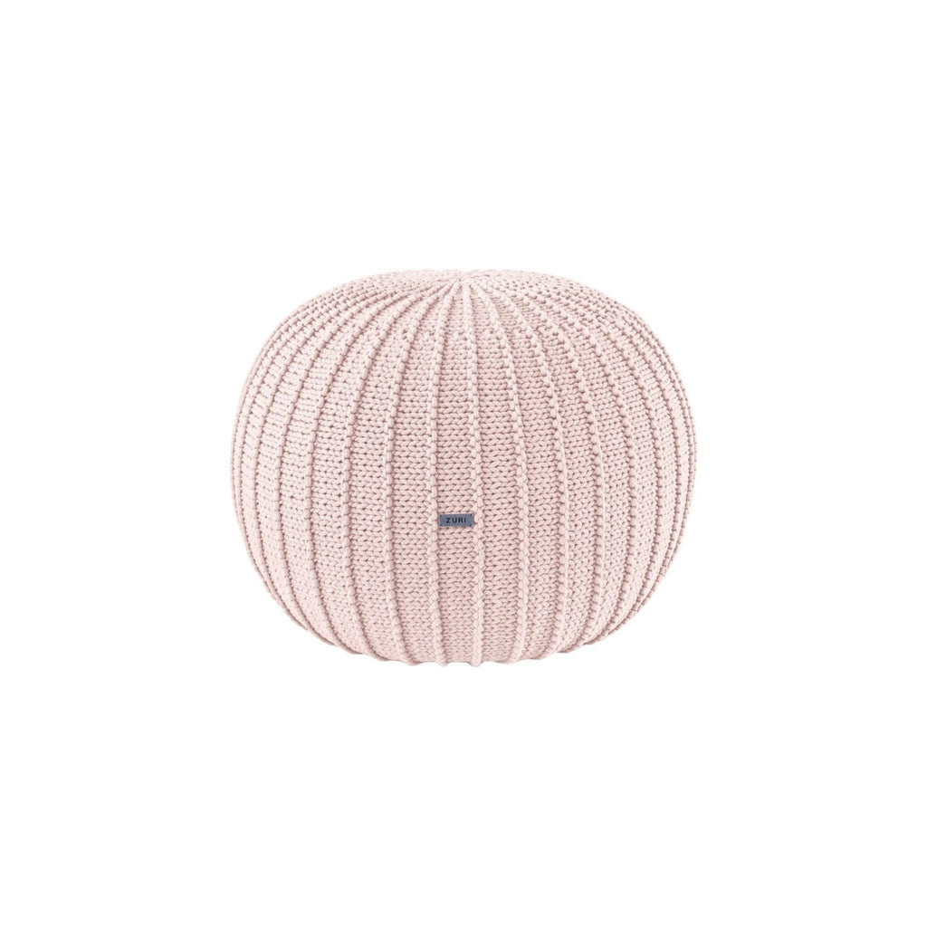 Small Knitted Pouffe Pale
