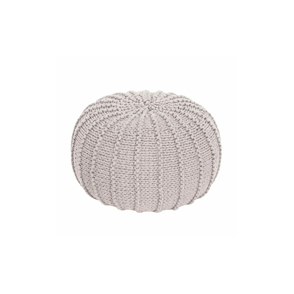 Small Knitted Pouffe Oatmeal