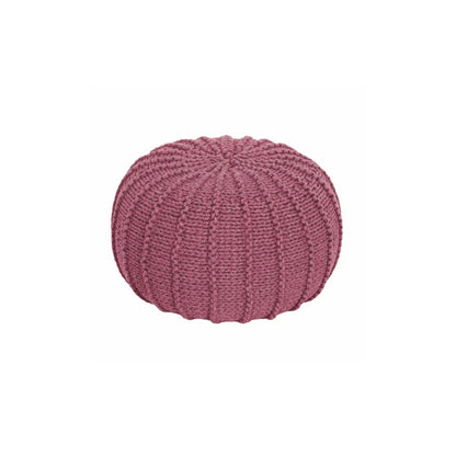 Zuri House Small Knitted Pouffe - Old Rose