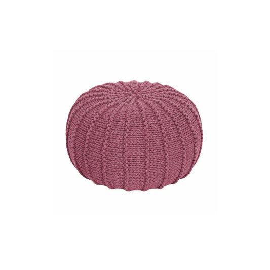 Zuri House Small Knitted Pouffe - Old Rose