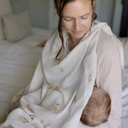 Ralphie Bear Large Muslin Swaddle - Pears
