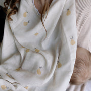 Ralphie Bear Large Muslin Swaddle - Pears