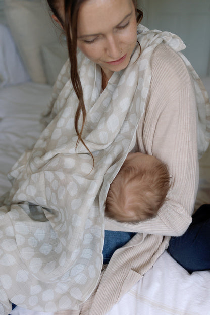 Ralphie Bear Large Muslin Swaddle - Scallop