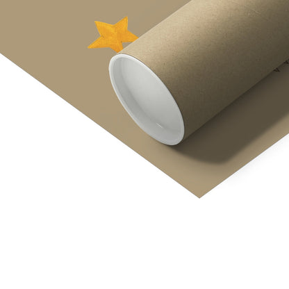 Kid of the Village Footie Pup Fine Art Print - Blue Stripe