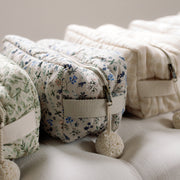 Ralphie Bear Quilted Washbag - Gingham Beige