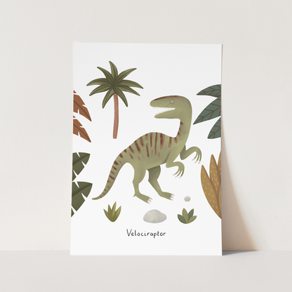 Kid of the Village Velociraptor Fine Art Print
