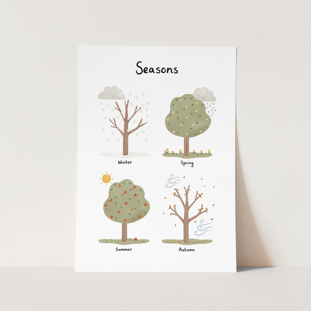Kid of the Village Seasons Fine Art Print - White