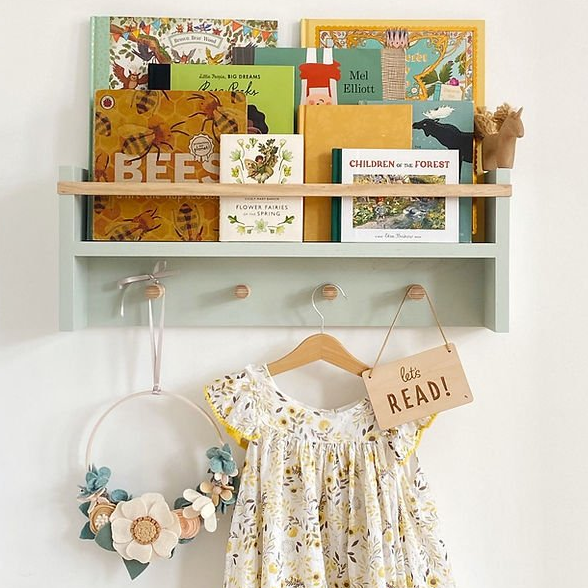 Autumns Corner The Colour Pop Peg Rail Bookshelf