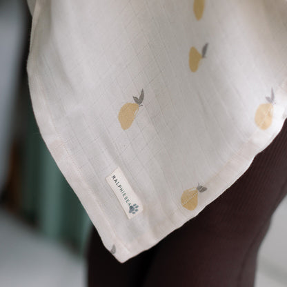 Ralphie Bear Large Muslin Swaddle - Pears