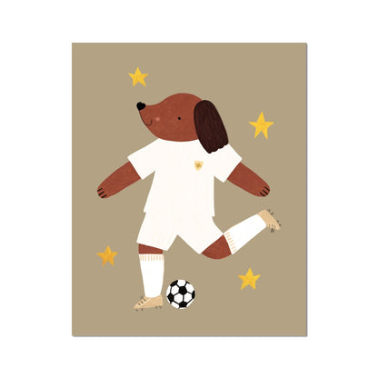 Kid of the Village Footie Pup Fine Art Print - White