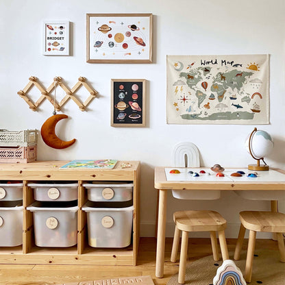 Kid of the Village Planets Fine Art Print - Black