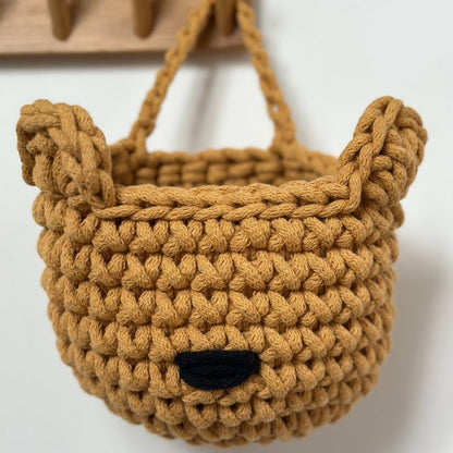 Zuri House Bear Basket - Mustard