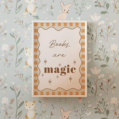 Autumns Corner Books Are Magic Art Print - Checkerboard Edition