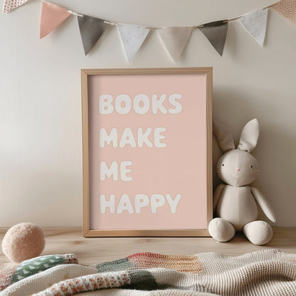 Autumns Corner Books Make Me Happy Art Print