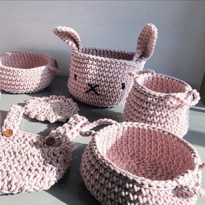 Zuri House Bunny Basket - Pale Pink