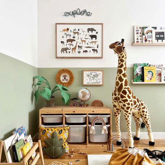 Kid Of The Village Safari Animal Fine Art Print
