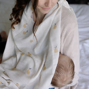 Ralphie Bear Large Muslin Swaddle - Pears