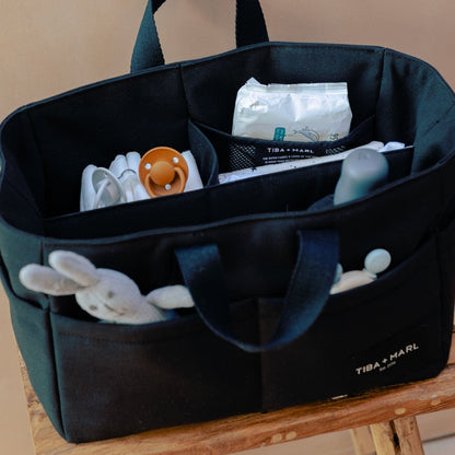 Tiba + Marl Canvas Organiser Caddy / Pocket Tote Insert - Black