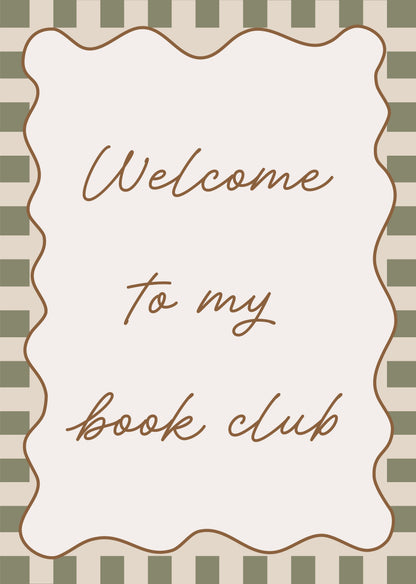Autumns Corner Welcome To My Book Club - Checkerboard