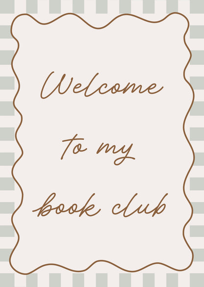 Autumns Corner Welcome To My Book Club - Checkerboard
