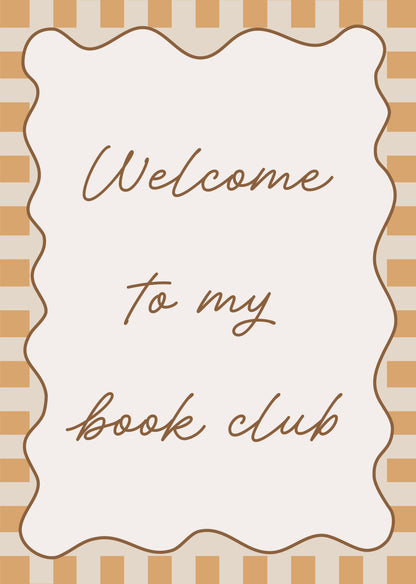 Autumns Corner Welcome To My Book Club - Checkerboard