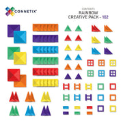 CONNETIX Magnetic Tiles 102 Piece Rainbow Creative Pack