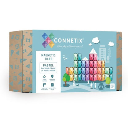 Connetix Magnetic Tiles 24 Piece Pastel Rectangle Pack