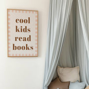 Autumns Corner Cool Kids Read Books Art Print - Checkerboard Edition
