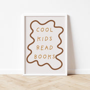 Autumns Corner Cool Kids Read Books Art Print - Wavy Edition