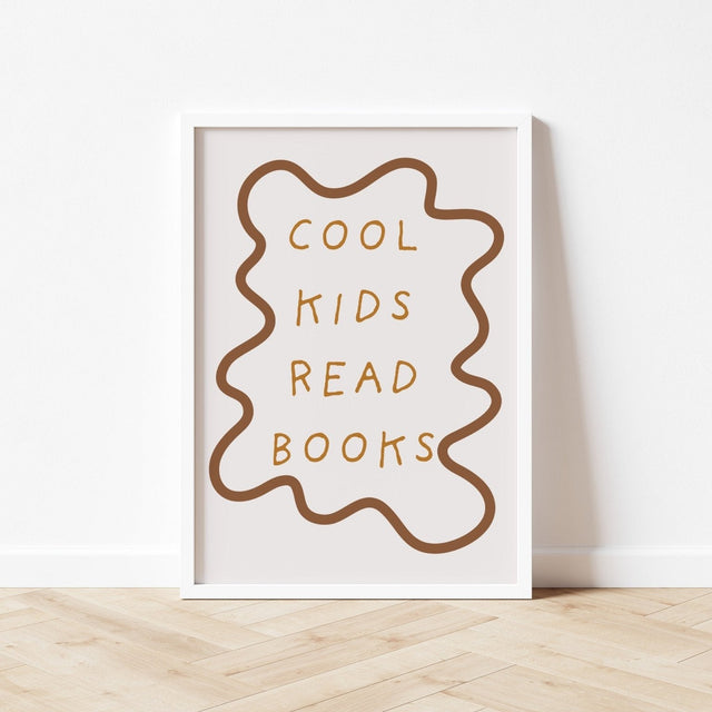 Autumns Corner Cool Kids Read Books Art Print - Wavy Edition