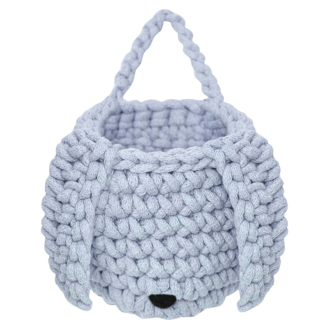 Zuri House Crochet Bunny Basket - Baby Blue